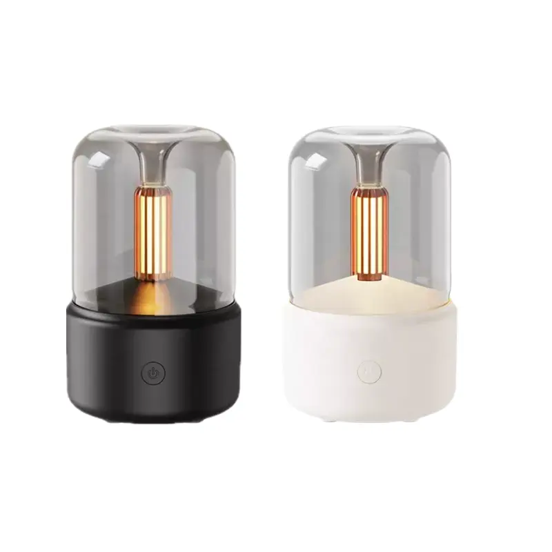 Difusor de Aroma de luz de vela, humidificador de aire USB eléctrico portátil de 120Ml, difusores de aromaterapia de llama 3D para sala de estar y dormitorio