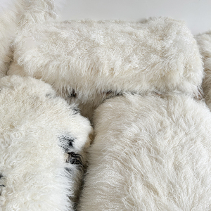 Material de piel de cordero teñido tibetano, piel larga y rizada, pieles de piel de cordero coloridas mongolas - Product Image 1