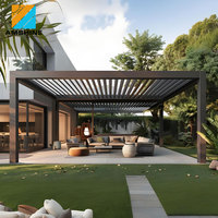 Pergola moderne personnalisée pour l'extérieur, résistante au vent, avec toit plat, structure en aluminium, pergola autoportante pour espace de loisirs dans la cour