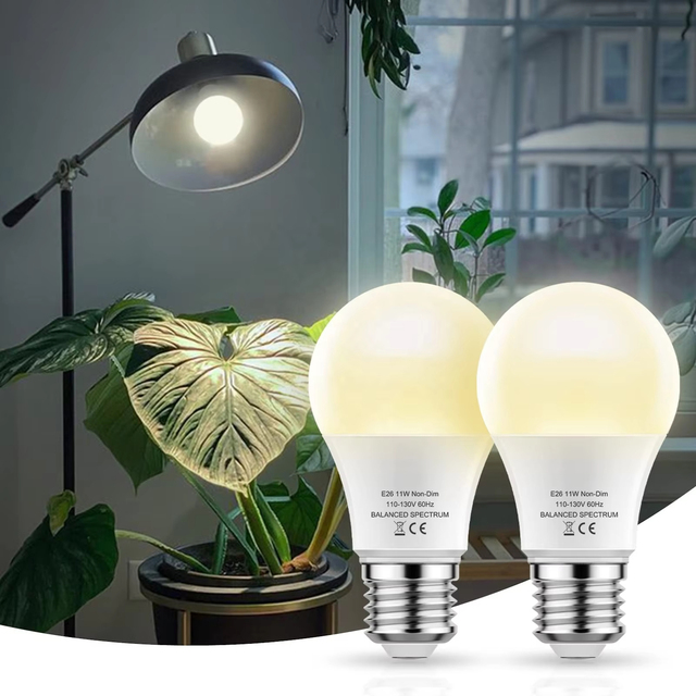 11W Full Spectrum LED Plant Grow Light E26 Base Indoor Growth Bulb Suitable Flower Greenhouse Vegetable
