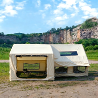 Tente de camping familiale gonflable personnalisable 4 saisons, spacieuse, 1 chambre, 1 séjour, abri extérieur imperméable PU3000, type villa