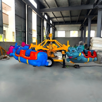 Manège portable pour enfants, manège d'attraction mobile, manège d'éléphant volant sur remorque, pour foire foraine et carnaval