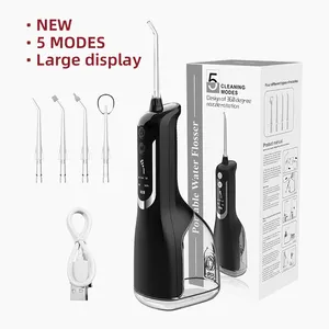 2023 New Arrival 5 Modes 330ML Rechargeable Portable Water Flosser Cordless Dental Irrigator Oral Water Jet Teeth Cleaner