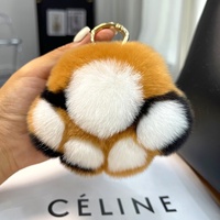 Porte-clés de voiture léger en peluche douce motif léopard avec patte de chaton, motif lapin de dessin animé mignon, breloque pour sac à dos, cadeau d'anniversaire