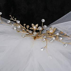 Velos de novia cortos sencillos de dos capas, accesorios de tul suave, de mariposa, con peine, más barato - Product Image 2