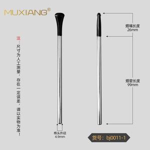 MUXIANG Stainless Steel Pipe Handle With Acrylic Mouthpiece Straight Type Reusable Smoking Pipe Accessories - Product Image 5