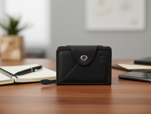 Porta Carte di Credito da Uomo a Bottone Singolo, 4 Pollici, in Pelle Sintetica Microfibra, Porta Biglietti da Visita - Product Image 2