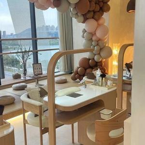 Muebles de Salón de Belleza de Madera Maciza Lacada de Estilo Moderno y Sencillo, Mesa de Manicura para Uñas, Escritorio para Uñas - Product Image 3