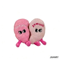 JXANRY Saint-Valentin Jouet en peluche chat-chien-pitbull-bichon frisé avec sonnette, en polyester, longues pattes, décorations en forme de cœur