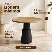 Table d'hôtel moderne en contreplaqué avec structure métallique - Design élégant, durable et facile à nettoyer pour appartement et chambre à coucher