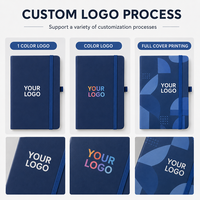 Carnet promotionnel portable en cuir PU A5 avec logo personnalisé, couverture rigide et bande élastique – Meilleure vente