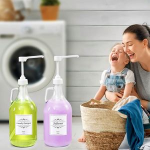 Half Gallon Glass <b>Pump</b> Dispenser Bottle, 64-Ounce Jug with <b>Pump</b> for Sauces, Syrups, Soaps and Laundry Detergent - Product Image 2
