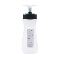 Botella de salsa PET invertida de 350 ml con tapa abatible tipo mariposa, dispensador de salsa de tomate, mostaza y aderezo para ensalada, dispensador de condimentos de plástico.