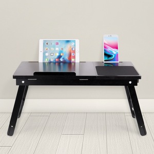 Zhuyijia bed table, computer <b>desk</b>, folding laptop table, <b>solid</b> <b>wood</b> telescopic bamboo student and children's study table, - Product Image 1