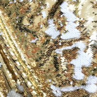 Tissu à paillettes personnalisé, double face, sublimation, imprimé sirène dorée, réversible