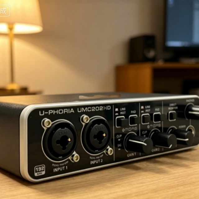 B-U-PHORIA UMC202HD Professional Live Streaming High End USB External Sound Card for Computer Recording Guitar