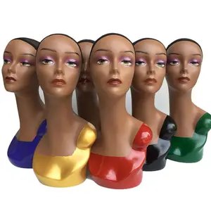 用于假发帽子围巾头发显示器的塑料人体模特头头发显示器培训头