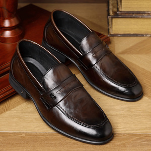 Zapatos de Cuero para Hombre Primavera 2026 - Calzado Formal de Negocios para Traje - Zapatos Casuales de Alta Gama para Hombre - Cuero Genuino - Product Image 1