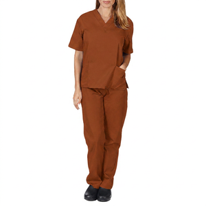 Conjunto de Uniforme Médico Azul Marino para Mujer, Blusa con Cuello en V y Pantalones, Uniforme de Hospital, Material de Lona - Product Image 4