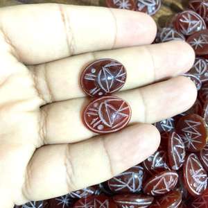 Ónix Rojo Natural Tallado en Forma de Escarabajo, Piedra Preciosa Suelta, Precio de Fábrica al por Mayor, Ónix Rojo Ovalado Tallado en Forma de Escarabajo para Joyería - Product Image 1