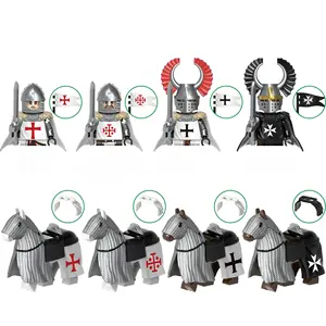 G0128 temps médiéval Teutonic Knights templiers soldats décoration assemblage briques en plastique Building Block Toys for boys Kid