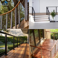 XYF METAL Garde-corps latéral en acier inoxydable de 1/8 pouce pour balcon, design haut de gamme, garde-corps à câbles noir sur mesure