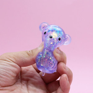 Juguete Antiestrés de Osito de Malto Transparente Aurora de 5cm, Listo para Enviar, Novedad para Niños de Todas las Edades, Hecho de Silicona y Plástico - Product Image 2