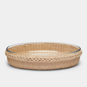 Bandeja de almacenamiento de material de ratán al por mayor de fábrica, gran capacidad, puede acomodar bandeja de comida para el hogar, bandeja de servicio hecha en Vietnam - Product Image 1