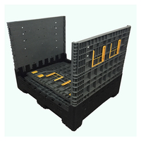 Grande caisse/conteneur de stockage en plastique pliable, empilable, robuste, écologique et emboîtable pour volailles