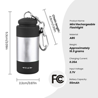 Linterna LED de Bolsillo Recargable por USB con Logotipo Personalizado al por Mayor, Mini Linterna Portátil con Anillo para Llaves