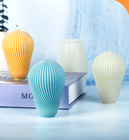 Diy handgemachte gedrehte Gips geometrische Welle Kerze Silikon form 3d geometrische Form Silikon Kerzen form
