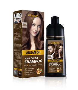 Coloration capillaire permanente sans ammoniaque à base de plantes 5 en 1 OEM, <span class=keywords><strong>shampoing</strong></span> colorant 400 ml en sachet, couverture des <span class=keywords><strong>cheveux</strong></span> gris, noir <span class=keywords><strong>brun</strong></span> pour femmes et hommes - Product Image 2