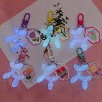 2026 Gantungan Ponsel Akrilik Gaya Anime Lucu dengan Liontin Bunga Gantungan Kunci Anjing Manis Hadiah Promosi