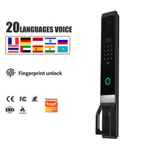 Poignée de porte intelligente avec reconnaissance faciale 3D et empreinte digitale, 20 langues, en alliage d'aluminium, avec caméra - Product Image 1