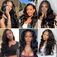 Perruques et extensions brésiliennes vierges Remy en dentelle transparente pour femmes noires, haute densité, vente en gros