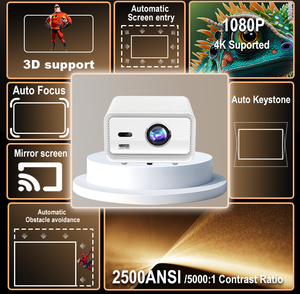 Mini projecteur intelligent, 2500 ANSI natifs, Android 14.0, home cinéma, prise en charge du décodage 4K, projection de 40 à 300 pouces - Product Image 5