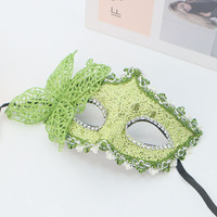 Masque de soirée DAMAI pour femme, doré et noir, élégant, style vénitien, pour Halloween, Mardi Gras, bals de promo, avec dentelle et bordure à sequins