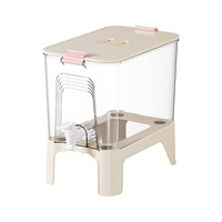 Seau de stockage de boissons domestique transparent à double compartiment, grande capacité 6,5 L, design moderne en PP, avec double robinet