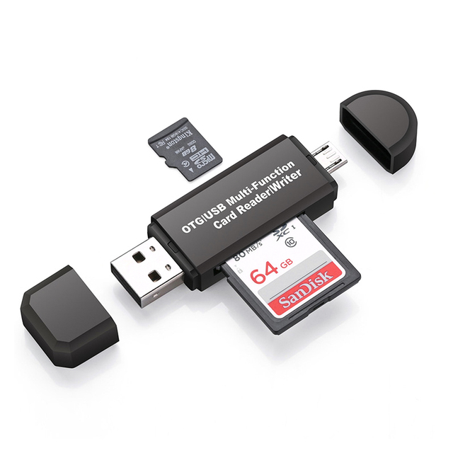 4 in 1 Memory SD Card Reader Micro Usb Otg TF Card Reader Adapter for Android PC Camera Phone