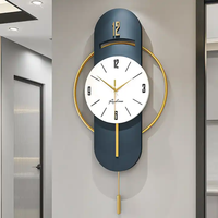Jam dinding dekorasi ruang tamu, jam dinding tampilan jarum abstrak tradisional 3D Resin Nordik untuk ruang tamu dan kantor