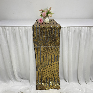 Tỏa Sáng Ấn Độ Bảng Runner Tùy Chỉnh Vàng Sequin Bảng Runner Đám Cưới Bảng Runner Vàng - Product Image 2