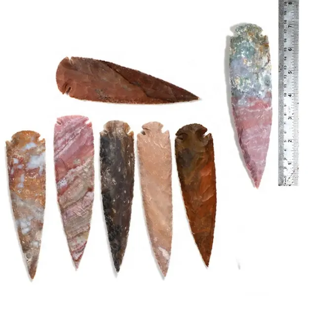 Indian Agate Arrowheads 7 Inches