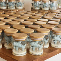 Bougies artisanales uniques personnalisées avec étiquette, parfumées avion, pour cadeaux de remerciement de baby shower pour bébé garçon, avec couvercle