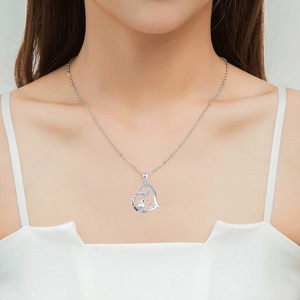 Nouveau collier romantique en alliage de zinc, pendentif maman et petit éléphant, <span class=keywords><strong>je</strong></span> <span class=keywords><strong>t</strong></span>'<span class=keywords><strong>aime</strong></span>, en forme de cœur, cadeau de mariage - Product Image 2