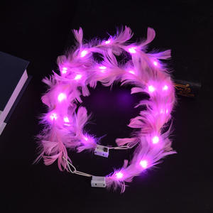 Diadema <span class=keywords><strong>de</strong></span> corona luminosa con pluma <span class=keywords><strong>de</strong></span> ganso, pelo <span class=keywords><strong>de</strong></span> Ángel, mercado nocturno rojo, puesto <span class=keywords><strong>de</strong></span> Navidad, pequeño regalo al por mayor - Product Image 4
