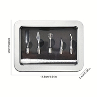 Outils de soin des ongles exclusifs de haute qualité, ensemble de pousse-cuticules en acier inoxydable, 5 pièces, tête remplaçable pour la coupe des ongles, l'élimination des peaux mortes
