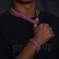 Bijoux hip hop personnalisés pour hommes 18mm 3 rangées de collier de rappeur en laiton plaqué noir Micro 5A CZ chaîne à maillons cubains glacés