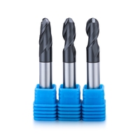 Outils de découpe CNC, fraise en carbure monobloc, fraise à double denture à bout sphérique pour l'acier