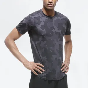 Personalizado camuflaje deporte Jogging Fitness desgaste camisetas hombres al aire libre camiseta al por mayor ropa deportiva hombres
