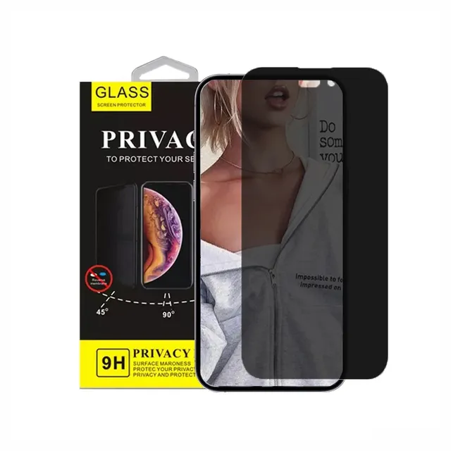 Anti Spy 0.33MM Tempered Glass Screen Protector for Iphone 16 15 14 13 12 Mini Pro Max Premium Privacy Screen Protector